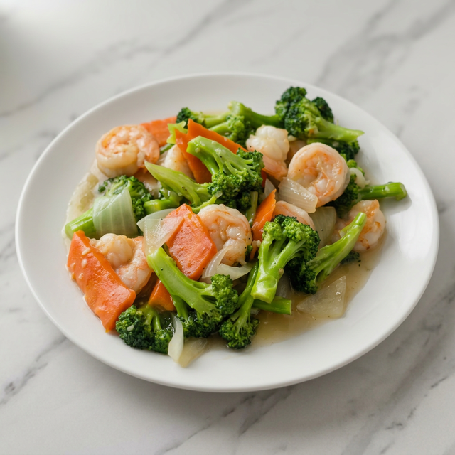 Shrimp with Broccoli.