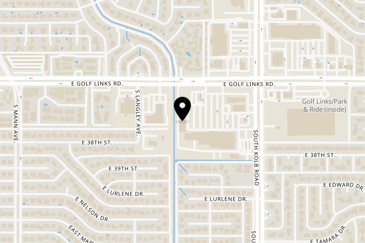Map showing the location of Bamboo View on 7018 E Golf Links Rd in Tucson